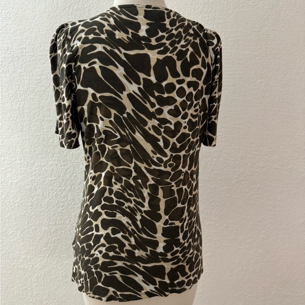 Laurel by Escada Vintage Animal Print Blouse Size 6 Designer Chic - Picture 8 of 13